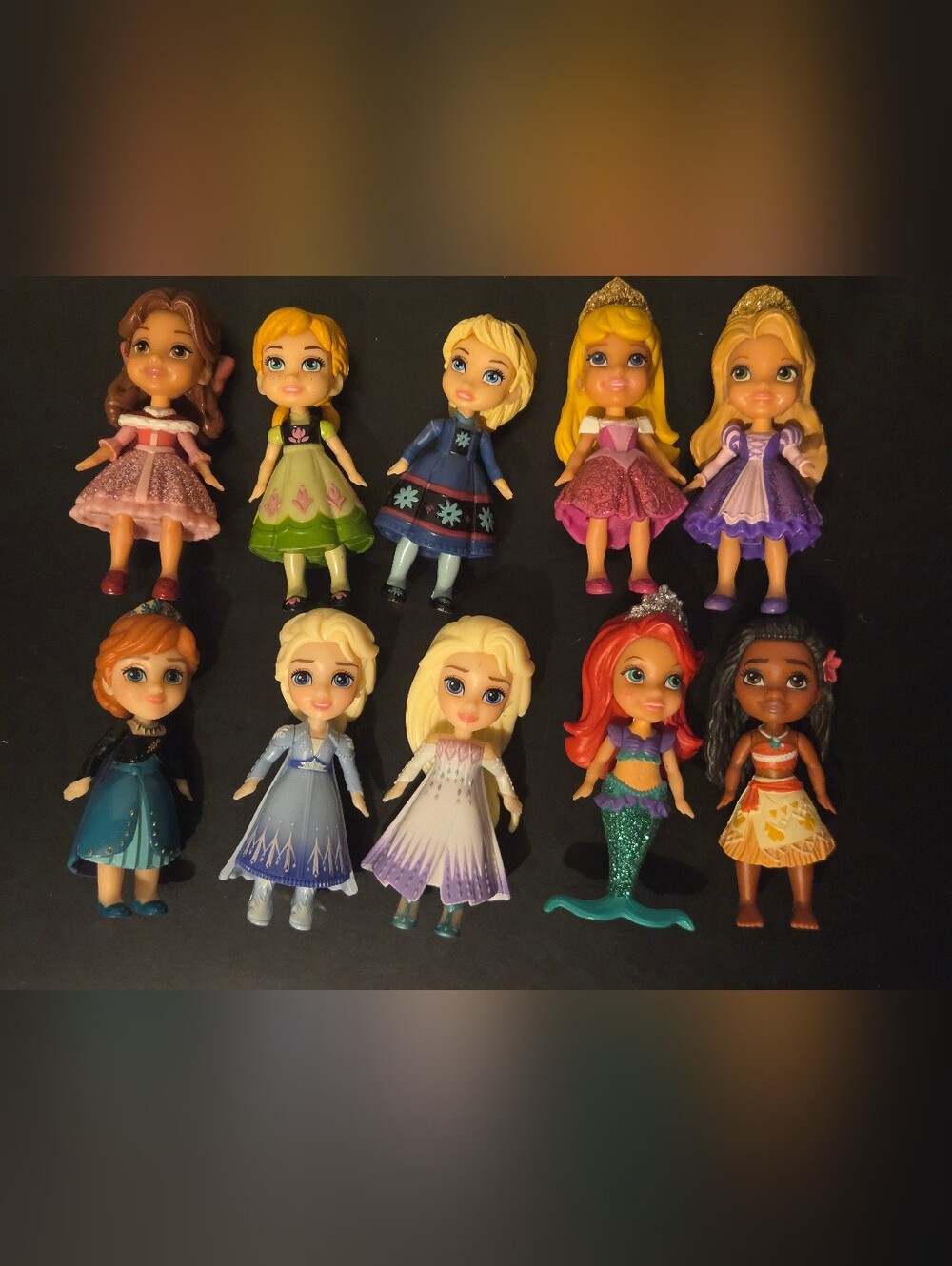 Disney Princess 3" Mini Dolls - Moana Ariel Elsa Anna Rapunzel Aurora Belle